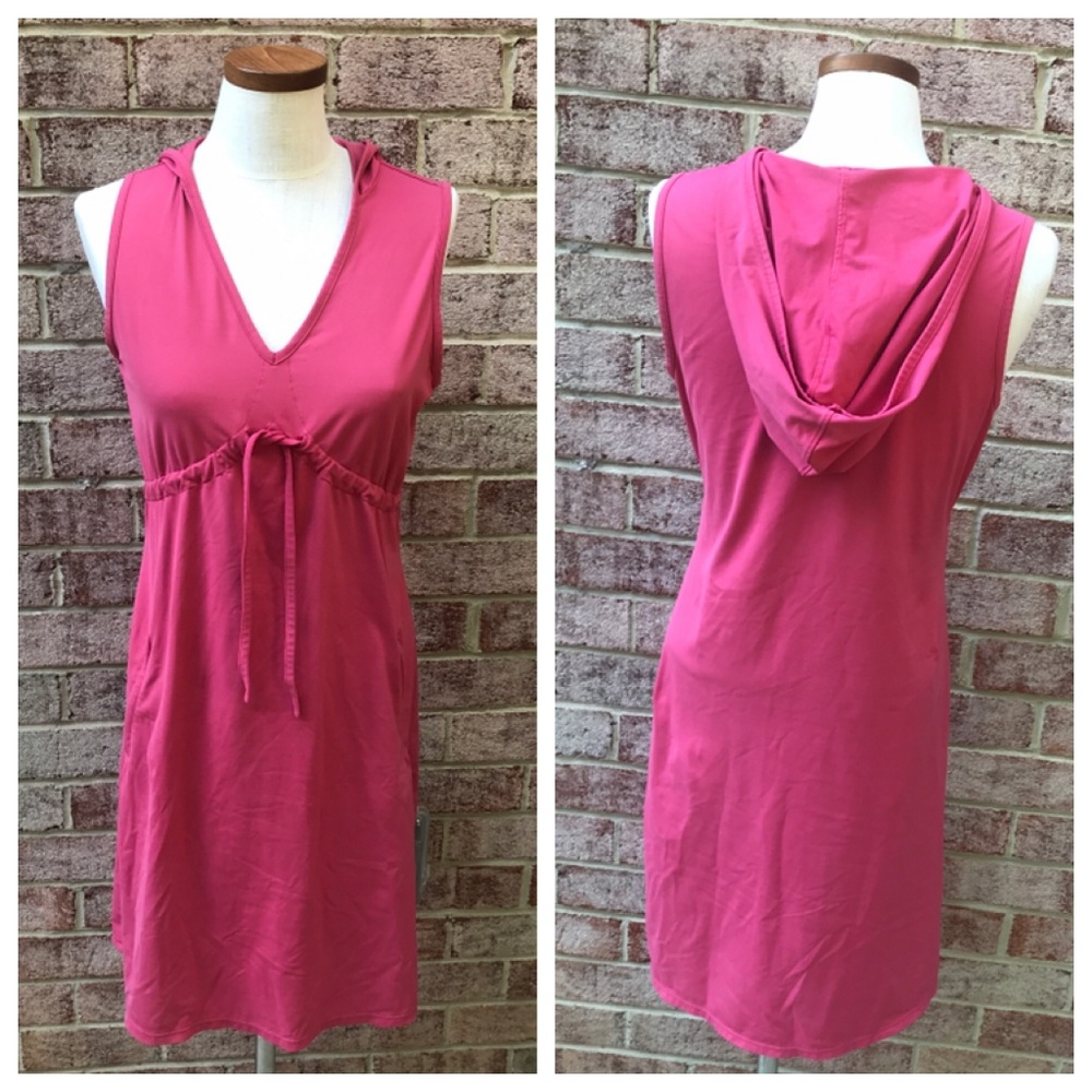 Athleta Pink Sleeveless Hooded Dress